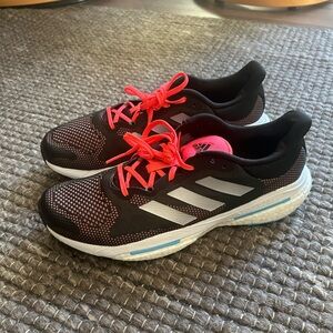 Adidas Solarglide Black and Neon Pink Sneakers